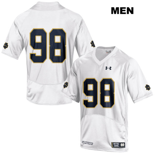 Men's NCAA Notre Dame Fighting Irish #98 Jamion Franklin Stitched College Under Armour Authentic White No Name Football Jersey FL10X76ZU